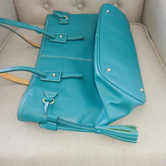 SOLD Dooney & Bourke Davis Tote in Teal - Picture 5 of 12